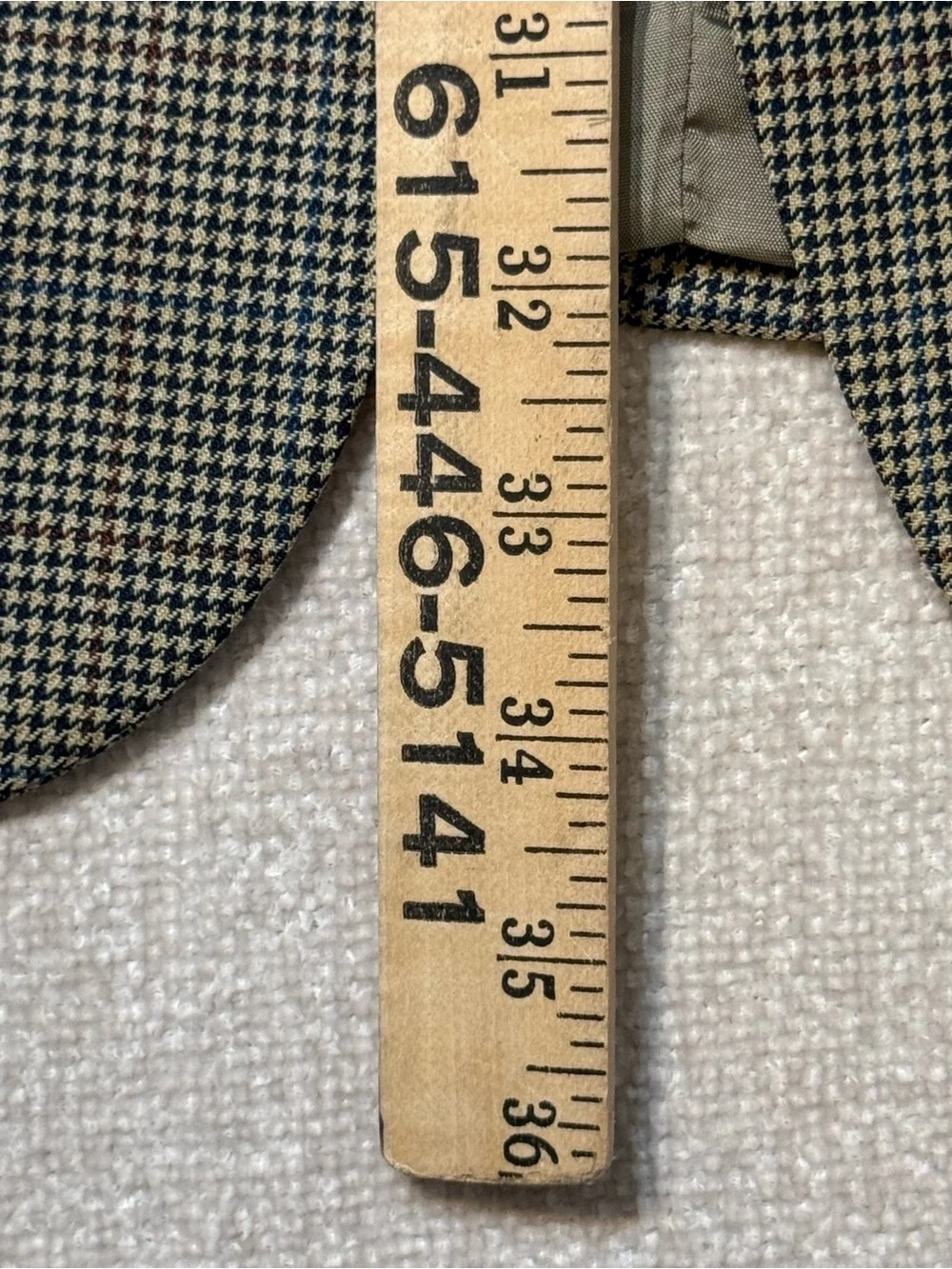 Vintage Ralph Lauren 46R Wool Houndstooth Blazer Preppy Old Money Sport Coat